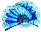 Blue hand fan premium symbol