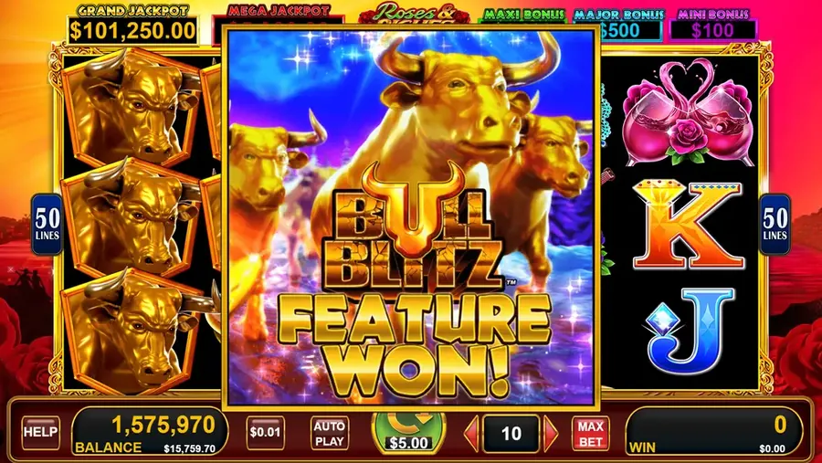 X-TRA HIT symbol beside Gold Coins ready to pay out in Bull Rush